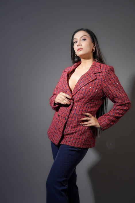 Crimson Tweed Blazer